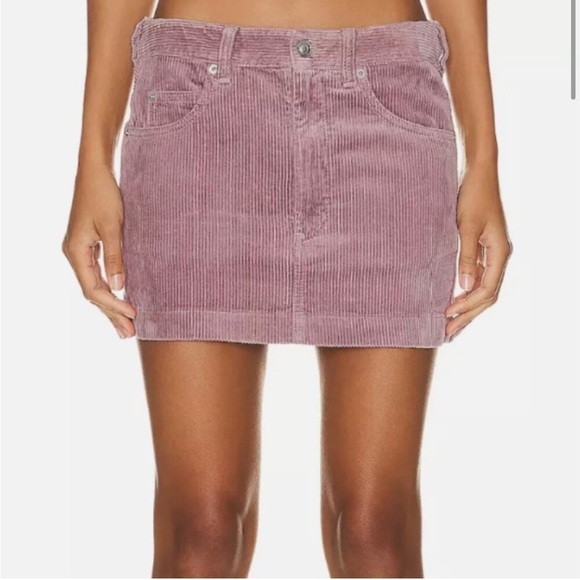 New Isabel Marant Etoile Rania Skirt in Lilac Purple Ribbed Corduroy Mini Sz 40 - Picture 2 of 16